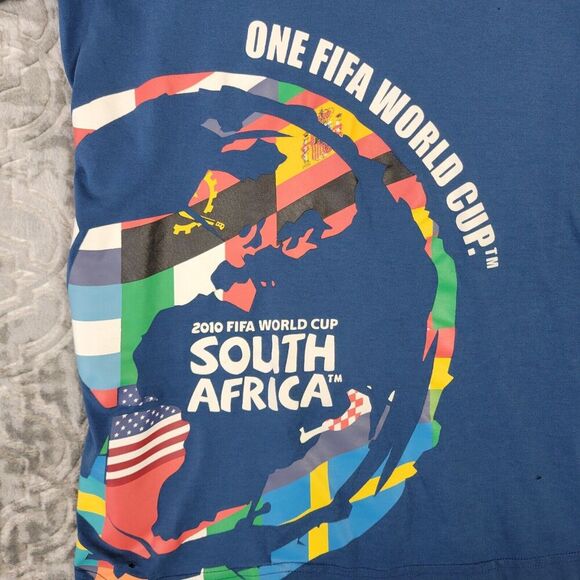 FIFA World Cup 2010 Shirt Men's Large Blue South Africa Soccer Roar Be Heard - Picture 5 of 14